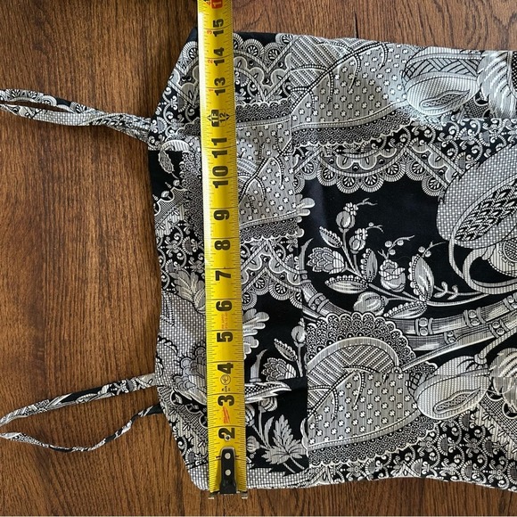 Trina Turk Empire Waist Black and White Botanical Print Mini Dress 6 - Picture 3 of 9